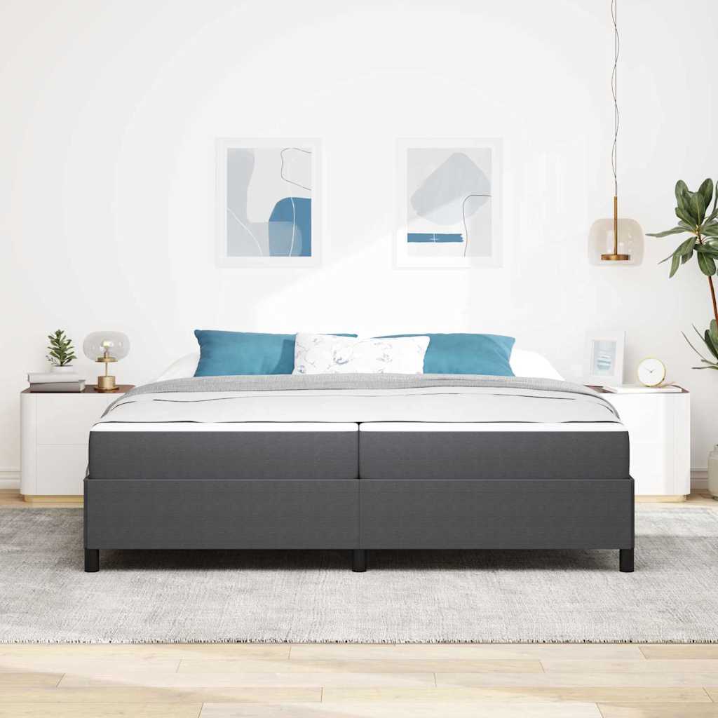 Krevetna konstrukcija Tamno siva 200 x 200 cm tkanina