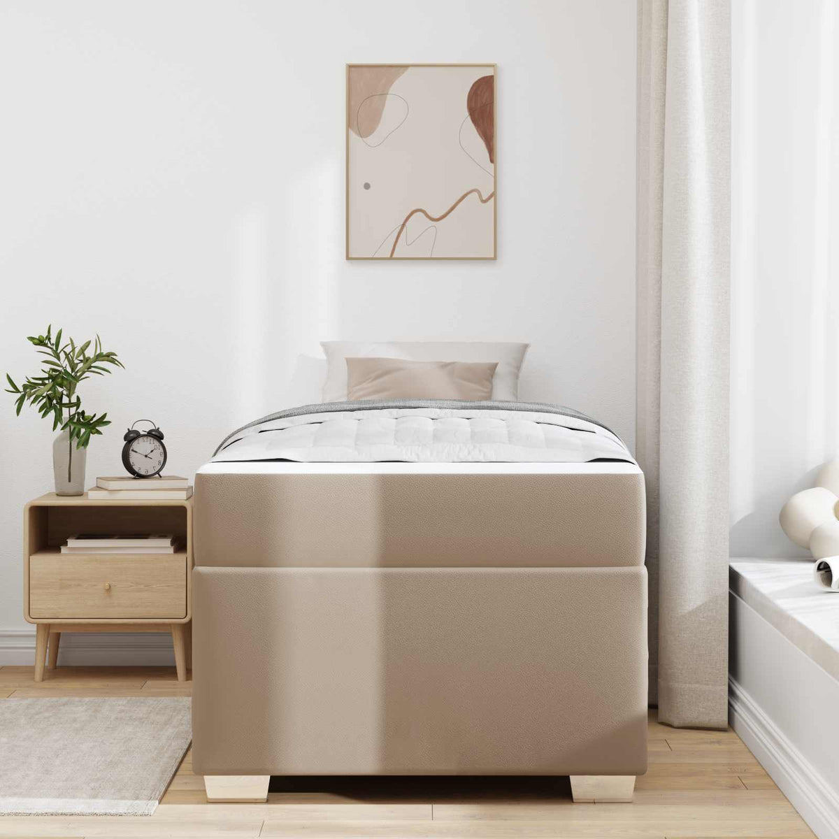 Krevetna konstrukcija Boja cappuccina 90 x 200 cm tkanina