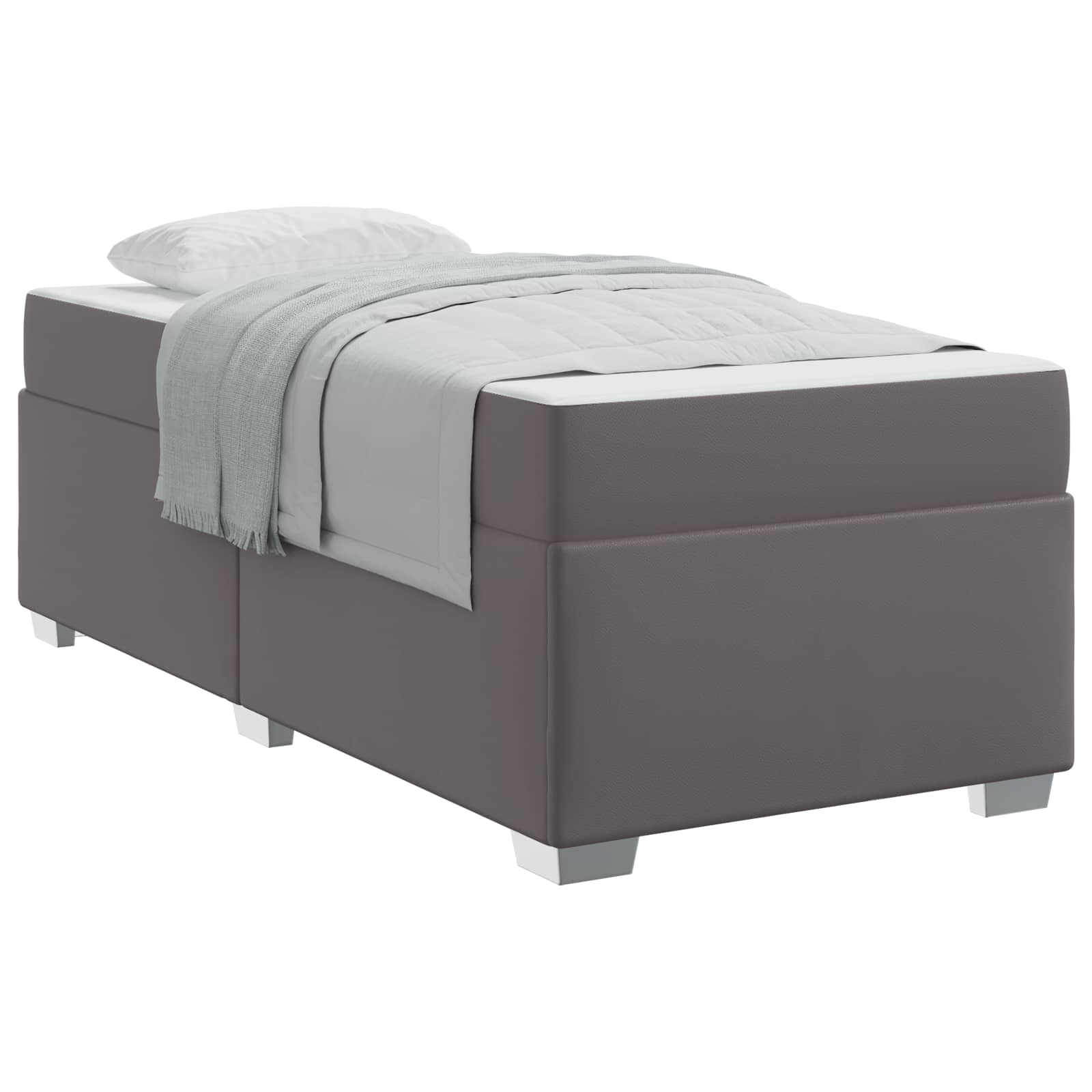 Krevetna konstrukcija s madracem Siva 100 x 200 cm tkanina