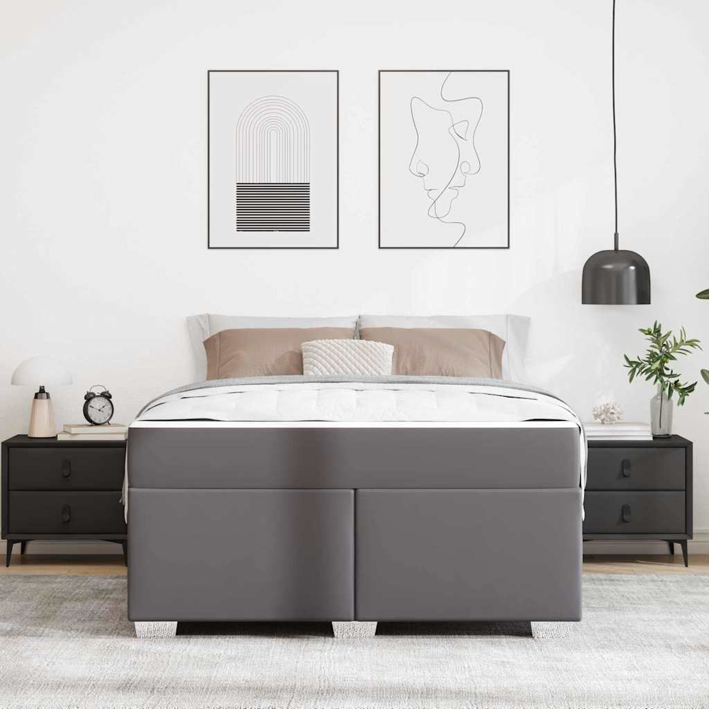 Krevetna konstrukcija Siva 140 x 200 cm tkanina