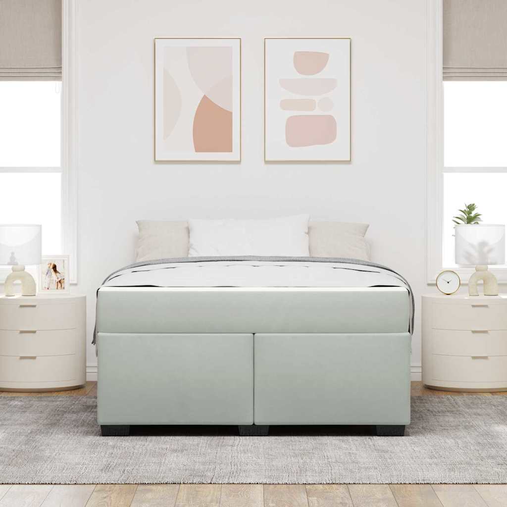 Krevetna konstrukcija Svijetlo siva 160 x 200 cm tkanina