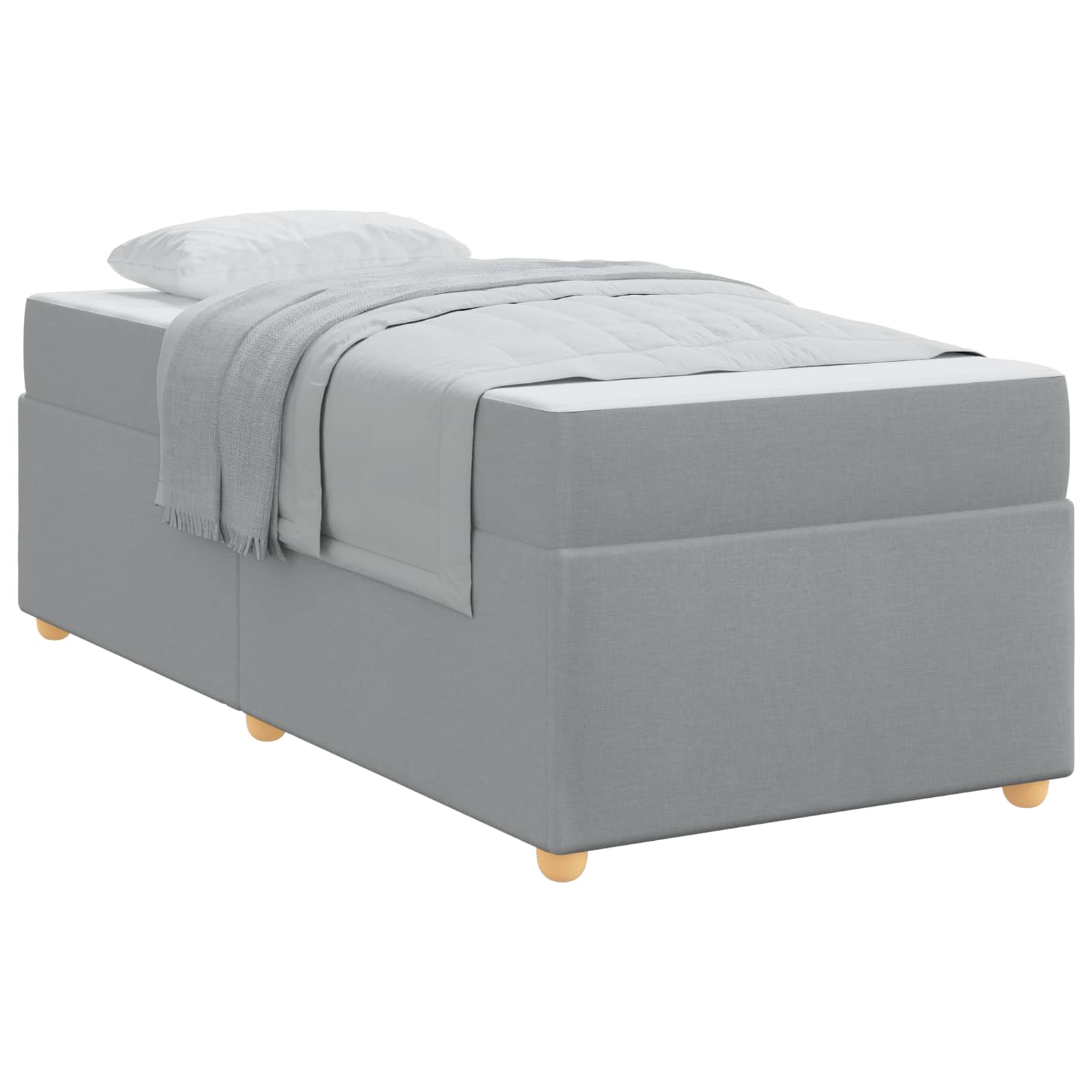 Krevetna konstrukcija Svijetlo siva 100 x 200 cm tkanina