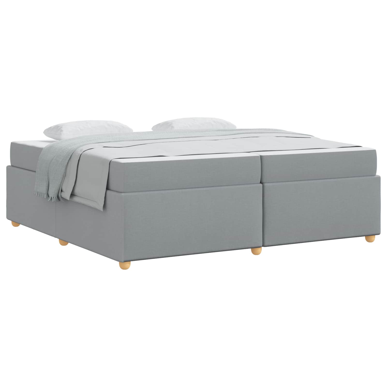 Krevetna konstrukcija Svijetlo siva 200 x 200 cm tkanina