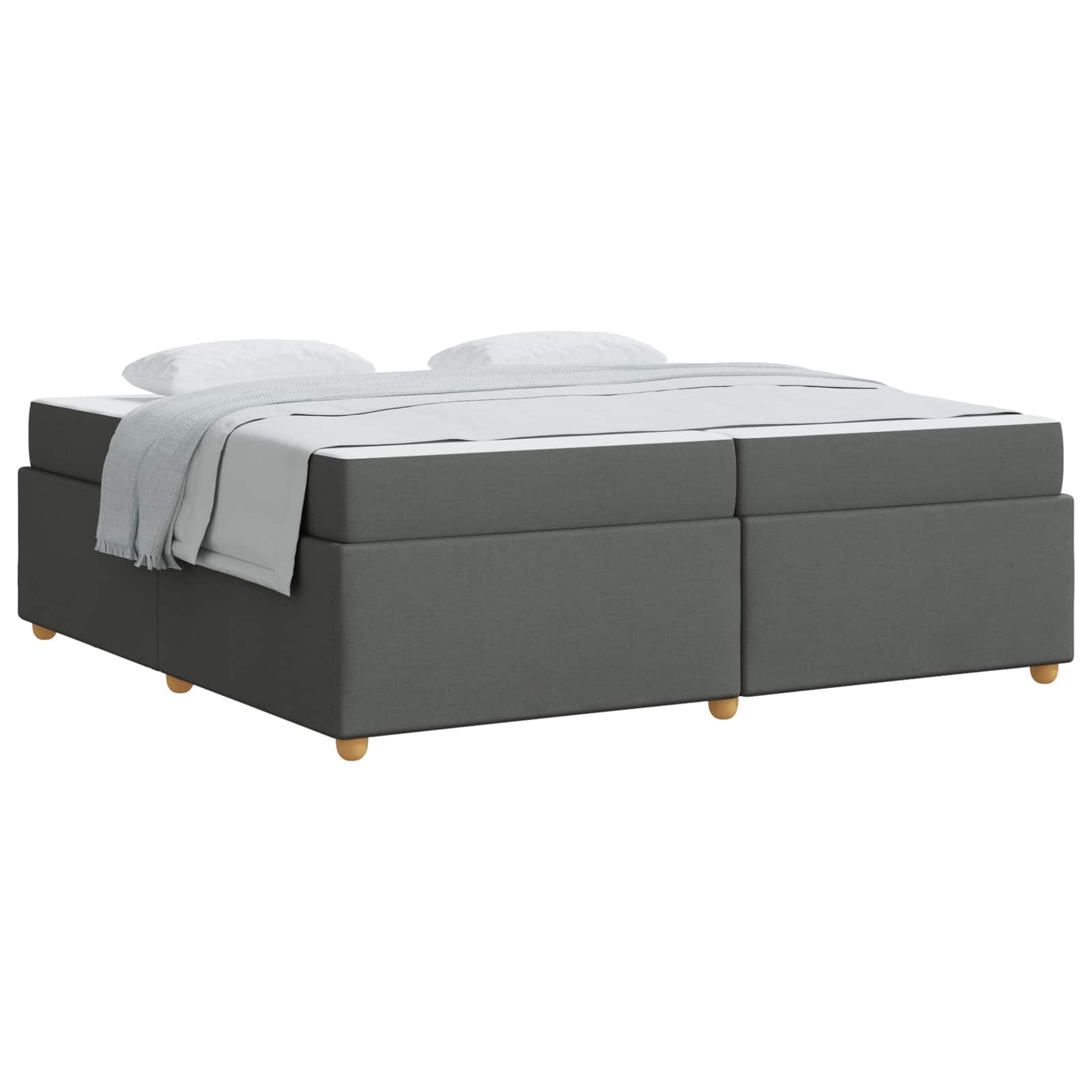 Krevetna konstrukcija Tamno siva 200 x 200 cm tkanina