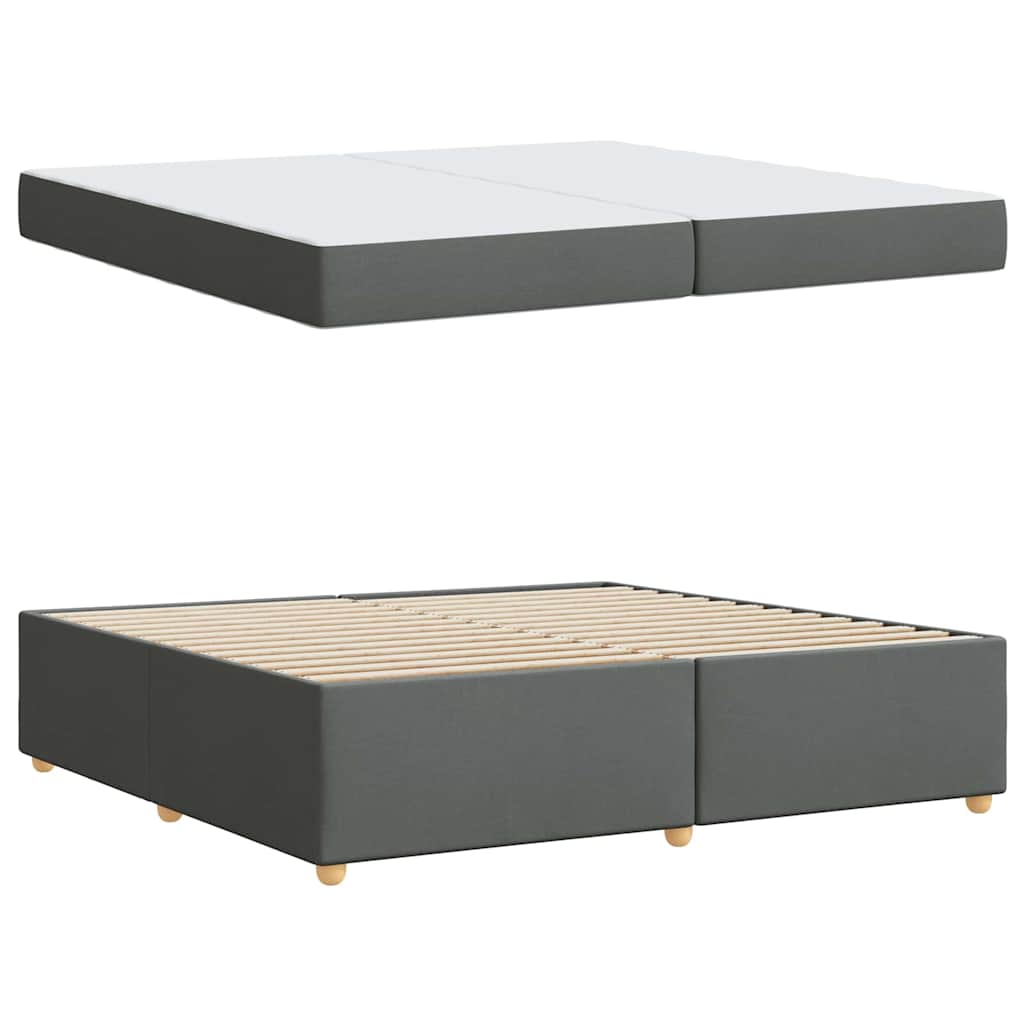 Krevetna konstrukcija Tamno siva 200 x 200 cm tkanina