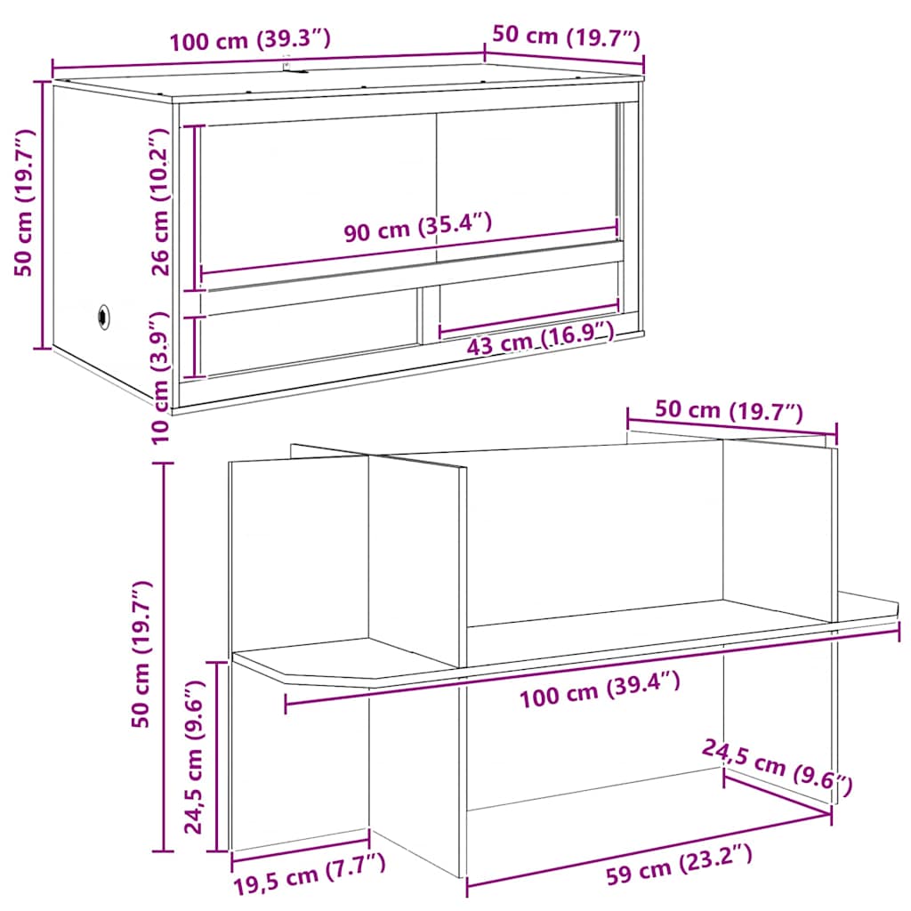 Terarij Smeđa 100 x 50 x 100 cm OSB