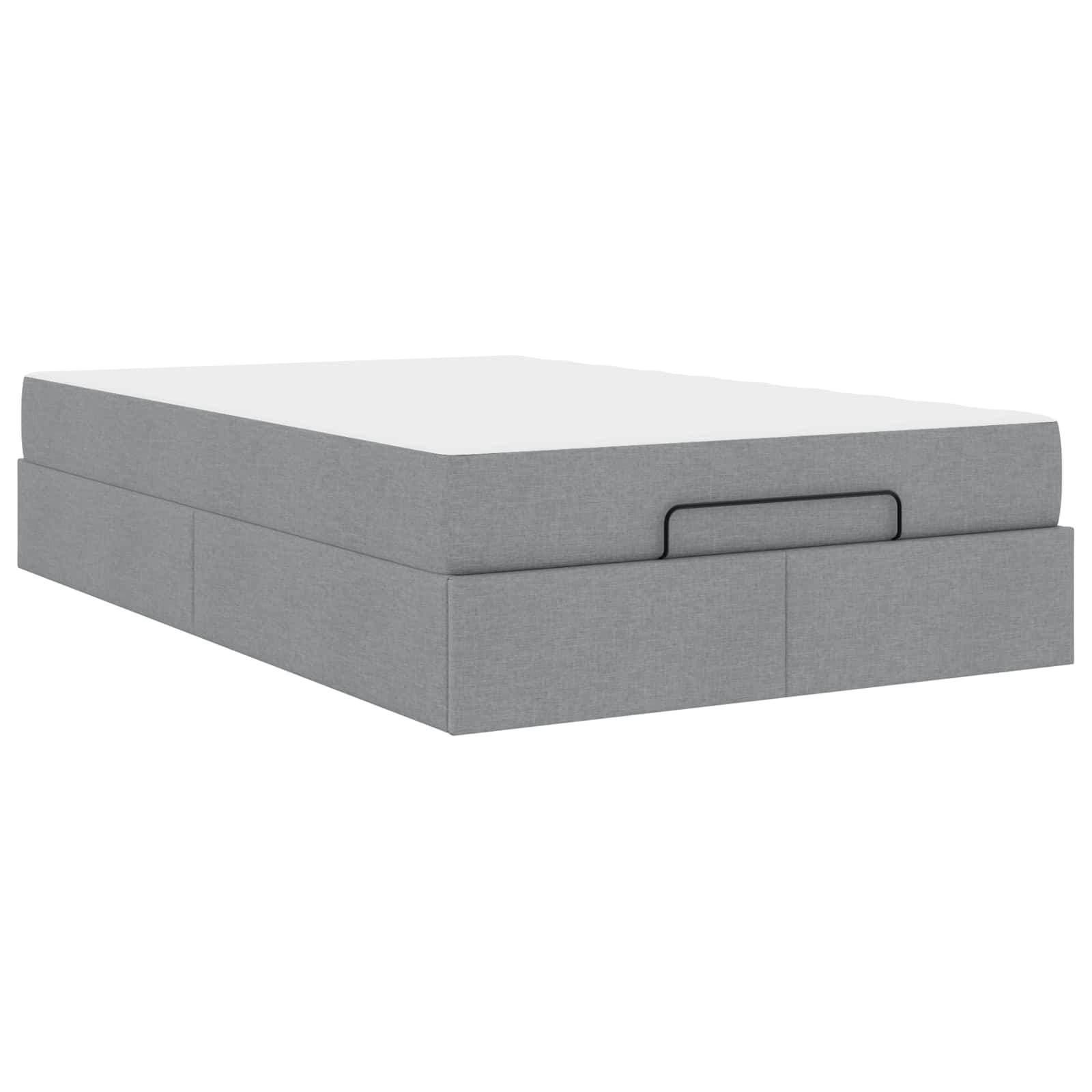 Okvir kreveta s madracem 2 pcs Svjetlosiva tkanina