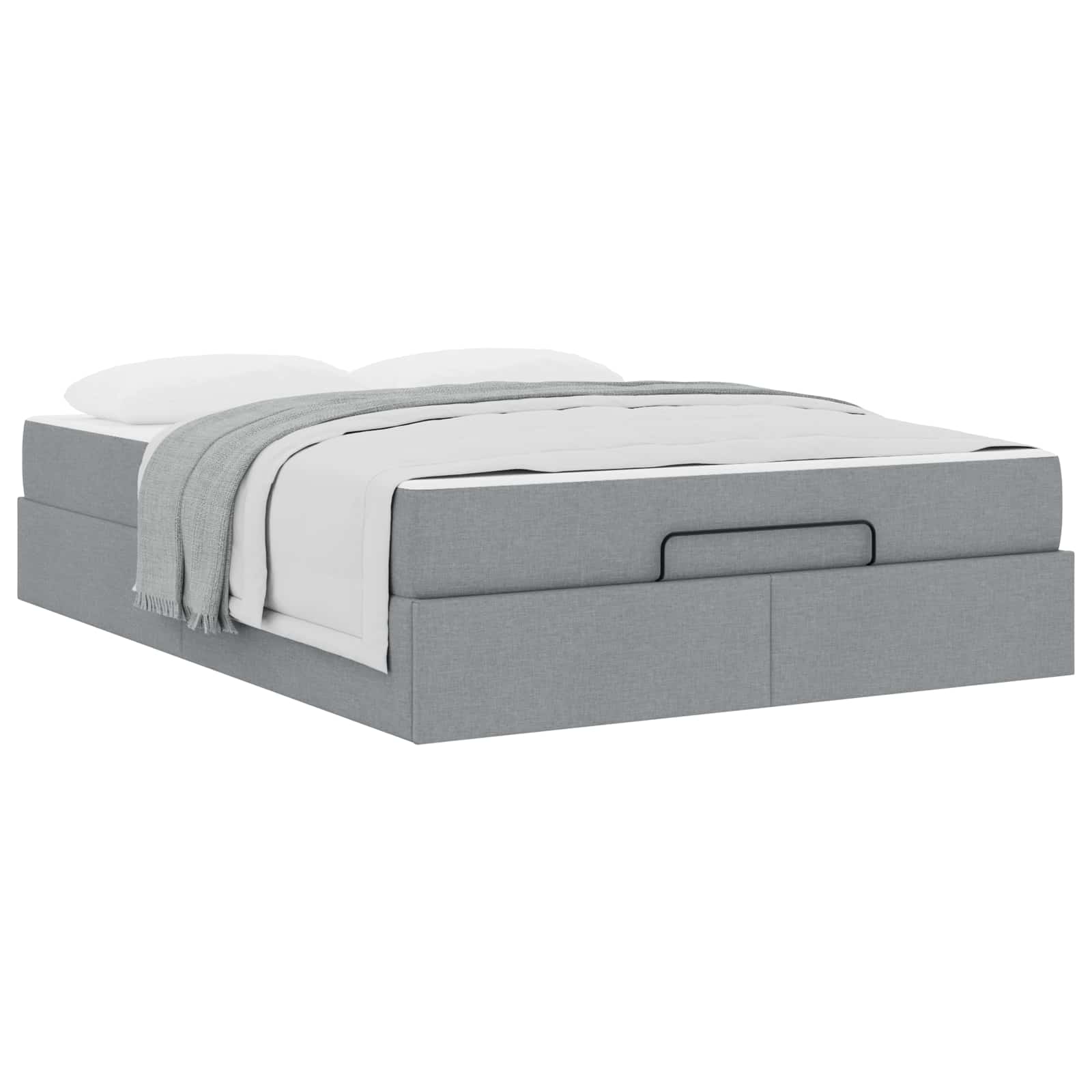 Okvir kreveta s madracem 2 pcs Svjetlosiva tkanina