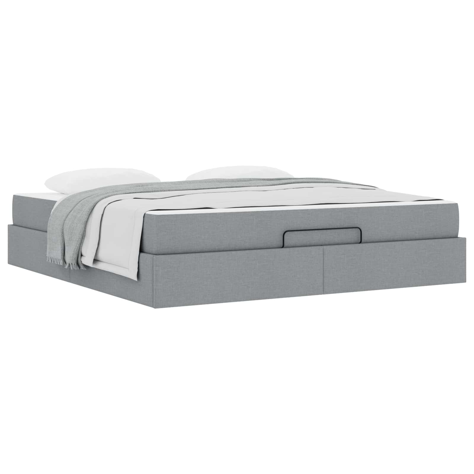 Okvir kreveta s madracem 2 pcs Svjetlosiva tkanina