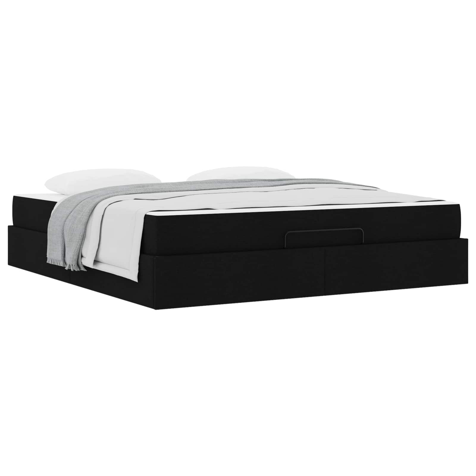 Okvir kreveta s madracem 2 pcs Crna tkanina