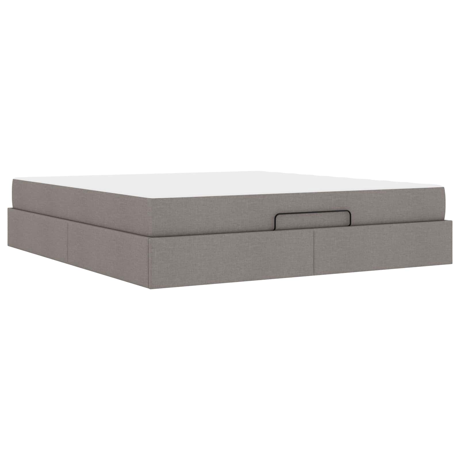 Okvir kreveta s madracem 2 pcs Sivo-smeđa tkanina