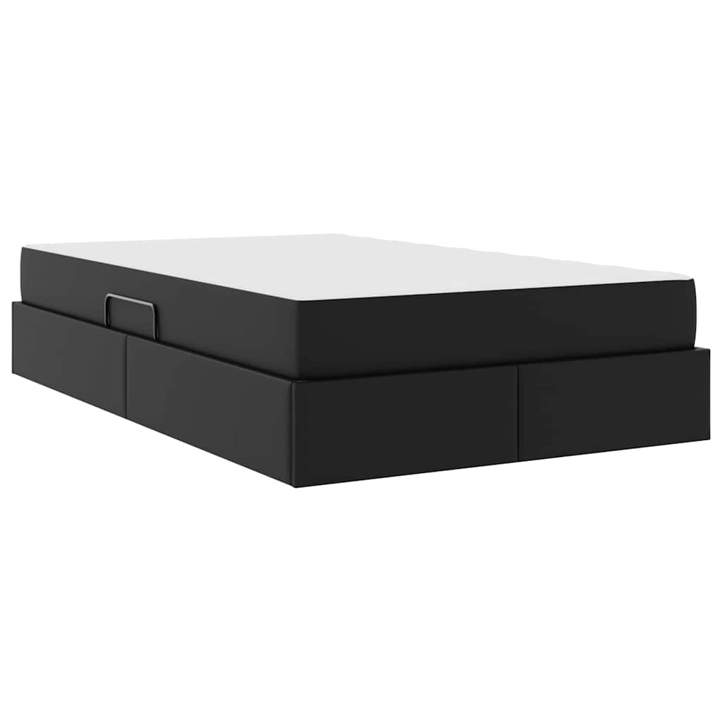 Krevet s madracem i skladištem s madracem 2 pcs Crna Koža