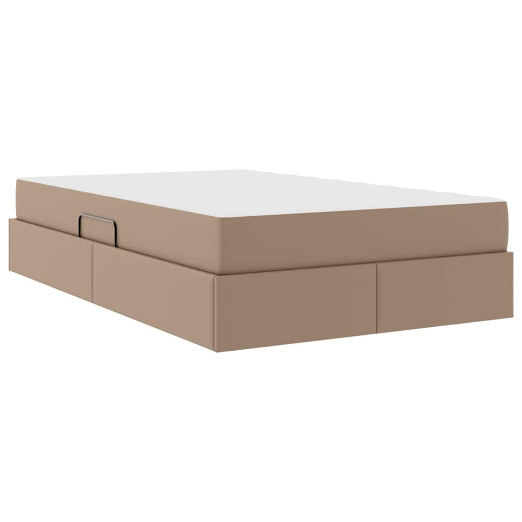Krevet s madracem i skladištem 2 pcs Boja cappuccina Koža