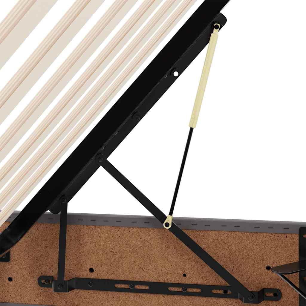 Krevet s madracem i skladištem s madracem 2 pcs Siva Koža