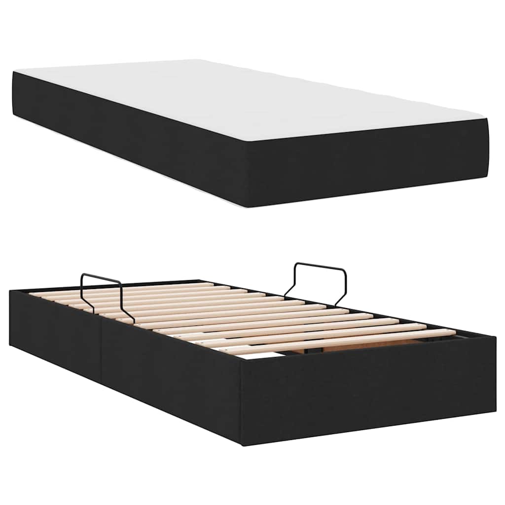 Krevet s madracem i skladištem Crna 90 x 200 cm Poliester