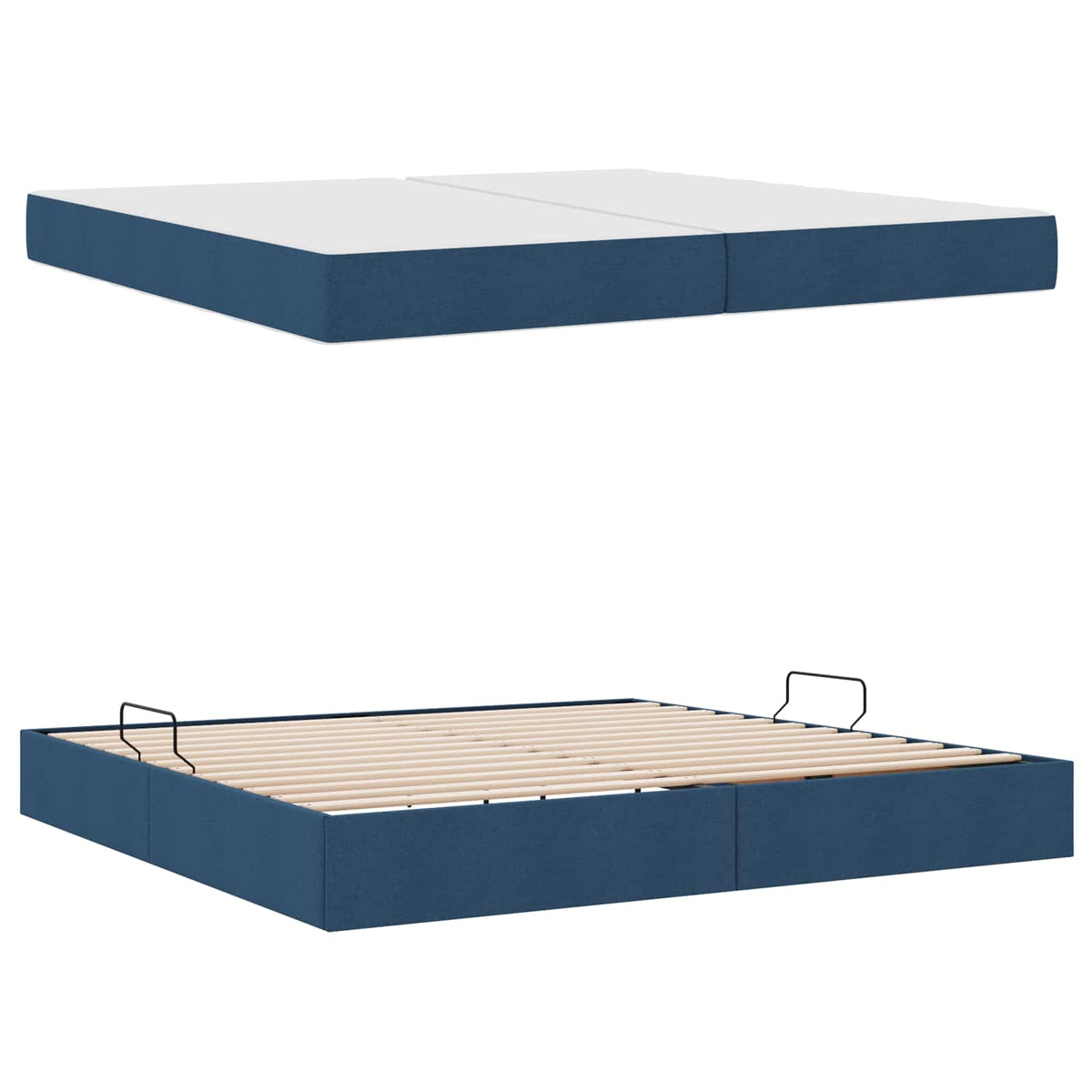 Krevet s madracem i skladištem Plava 200 x 200 cm Poliester