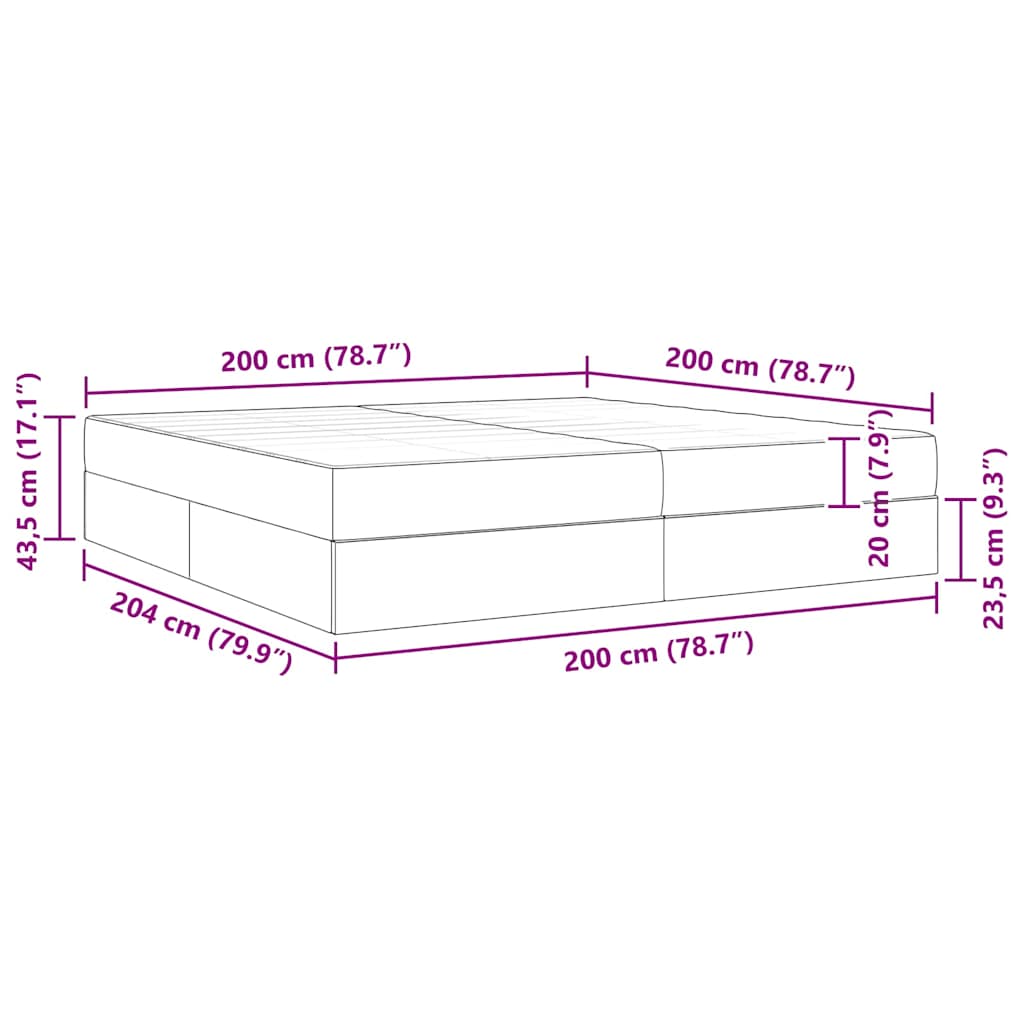 Krevet s madracem i skladištem Plava 200 x 200 cm Poliester