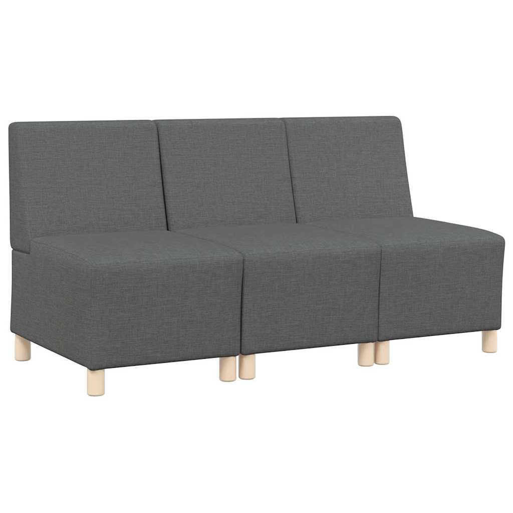 Modularna sofa bez naslona 3 pcs Tamno siva 55 x 74 x 82 cm