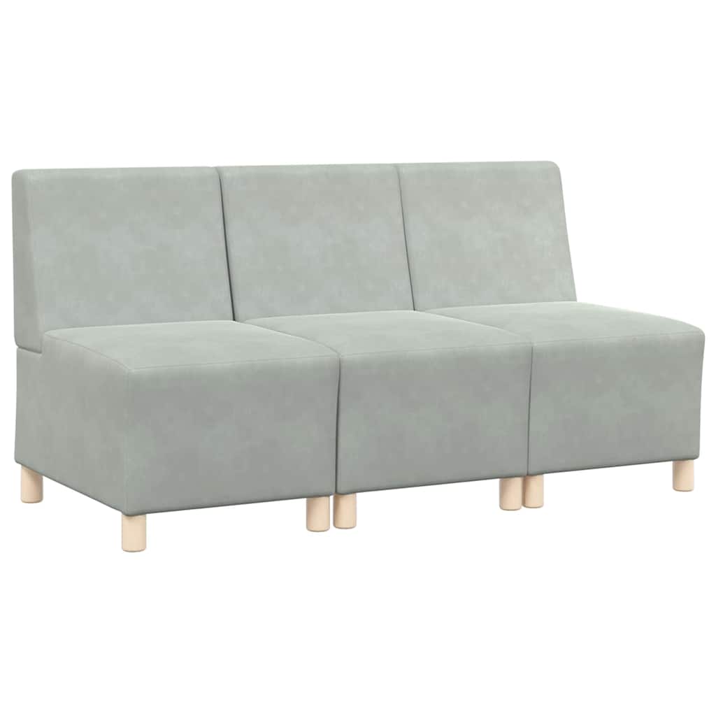 Modularna sofa bez naslona 3 pcs Svijetlo siva 55 x 74 x 82 cm