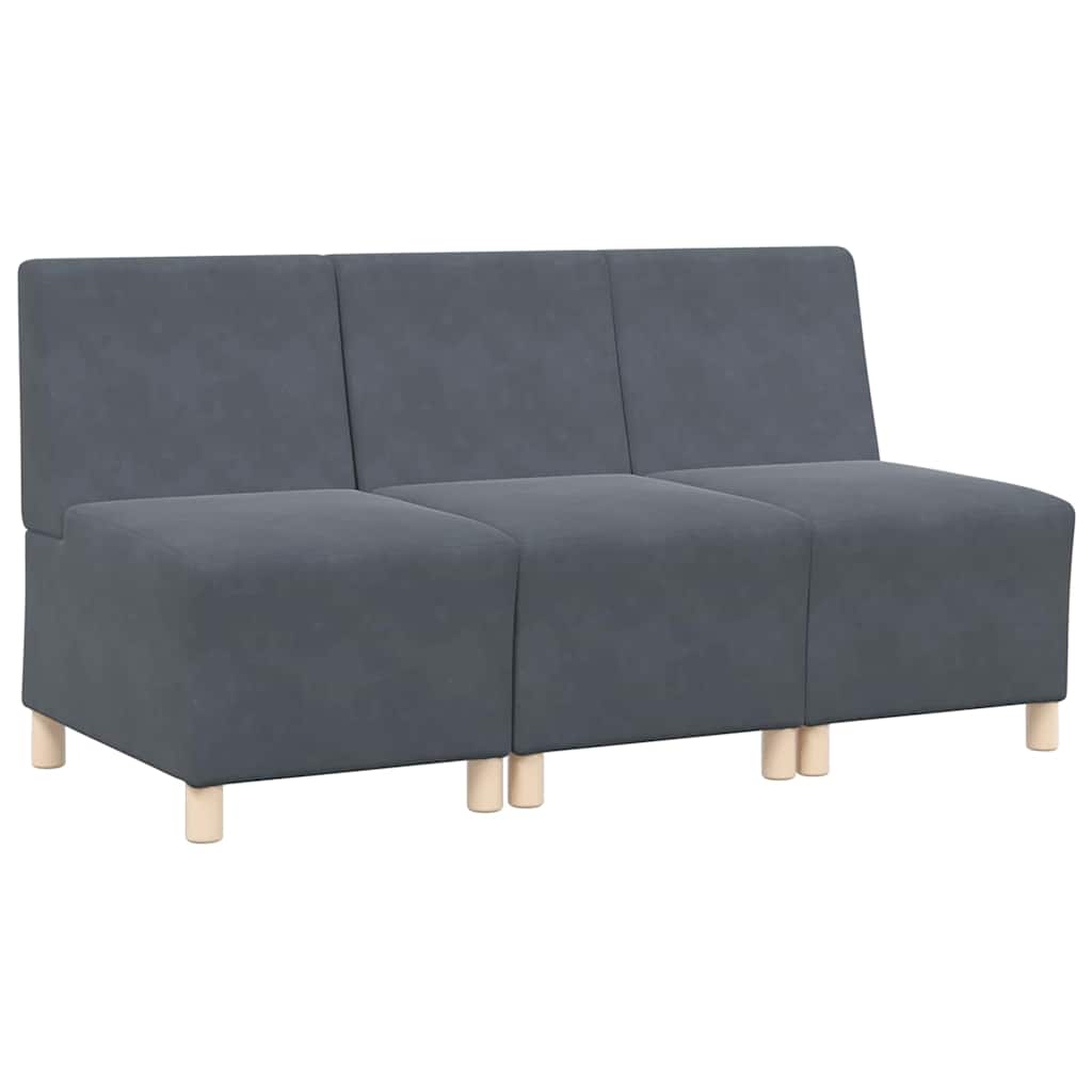 Modularna sofa bez naslona 3 pcs Tamno siva 55 x 74 x 82 cm