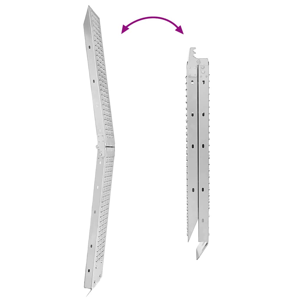 Sklopiva rampu 200kg po rampi Srebrno 186 x 23 x 4,5 cm