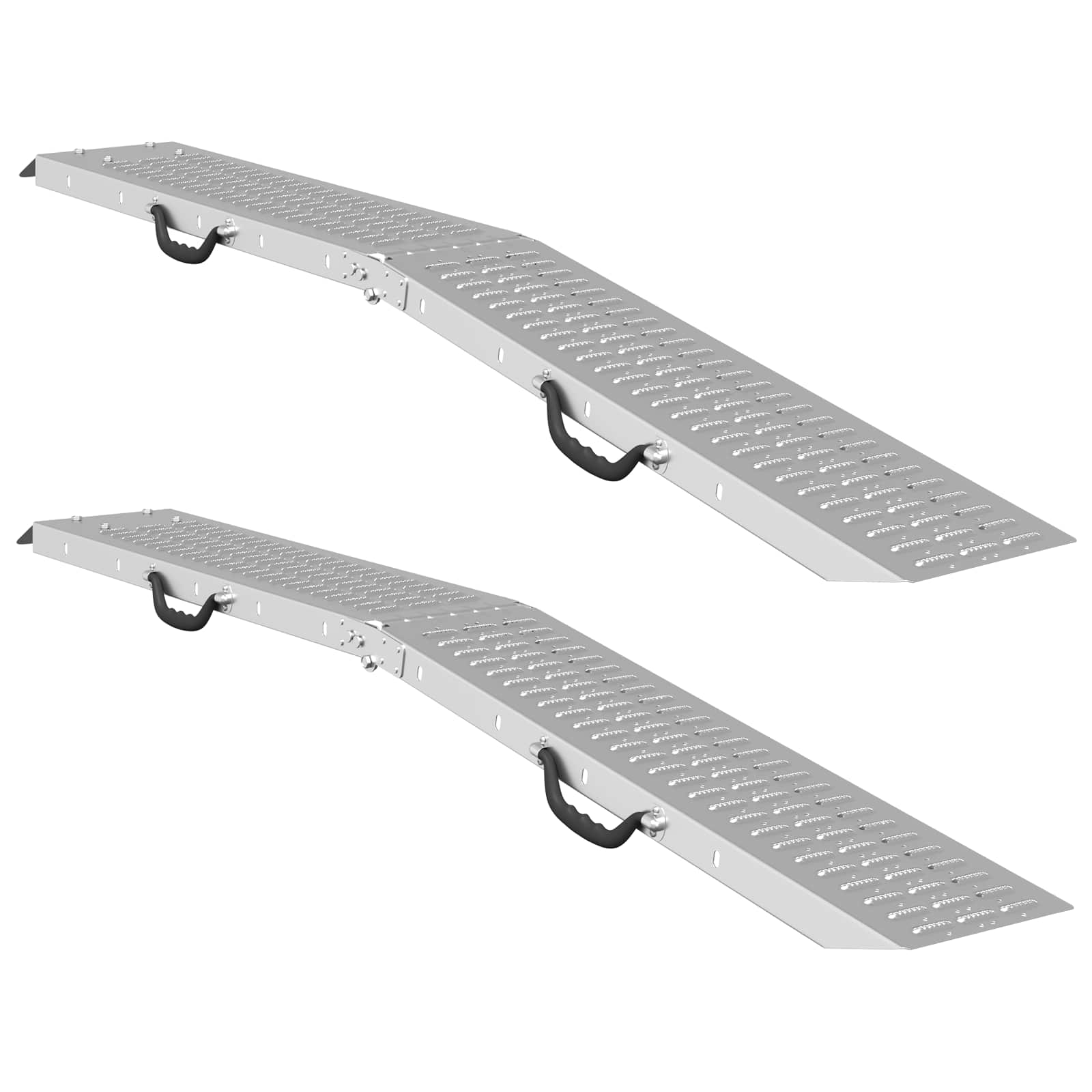 Sklopiva rampu 200kg po rampi 2 pcs Srebrno 186 x 23 x 4,5 cm
