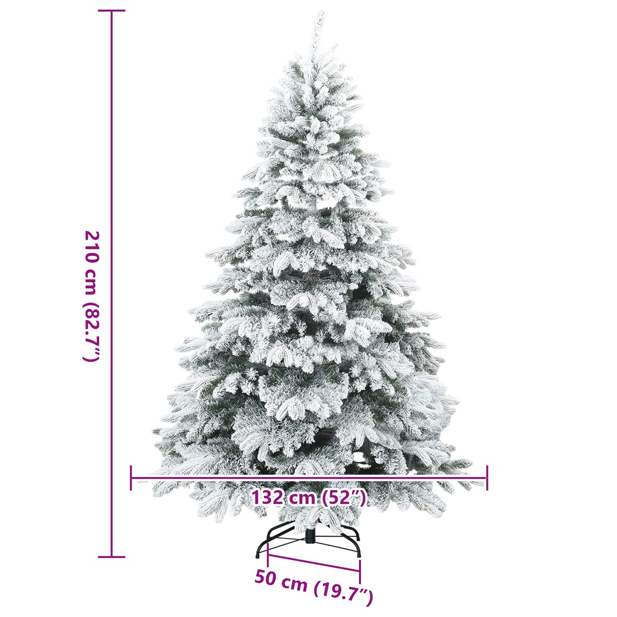 Umjetno Zglobno Božićno Drvo Snijeg Preplačeno Bijelo 210 cm
