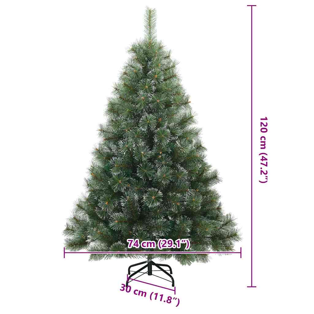 Umjetno Zglobno Božićno Drvo Snijeg Preplačeno Zelena 120 cm
