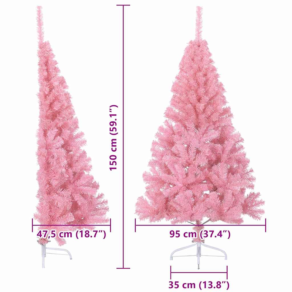 Umjetno predsvijetljeno božićno drvce Ružičasta 150 cm PVC
