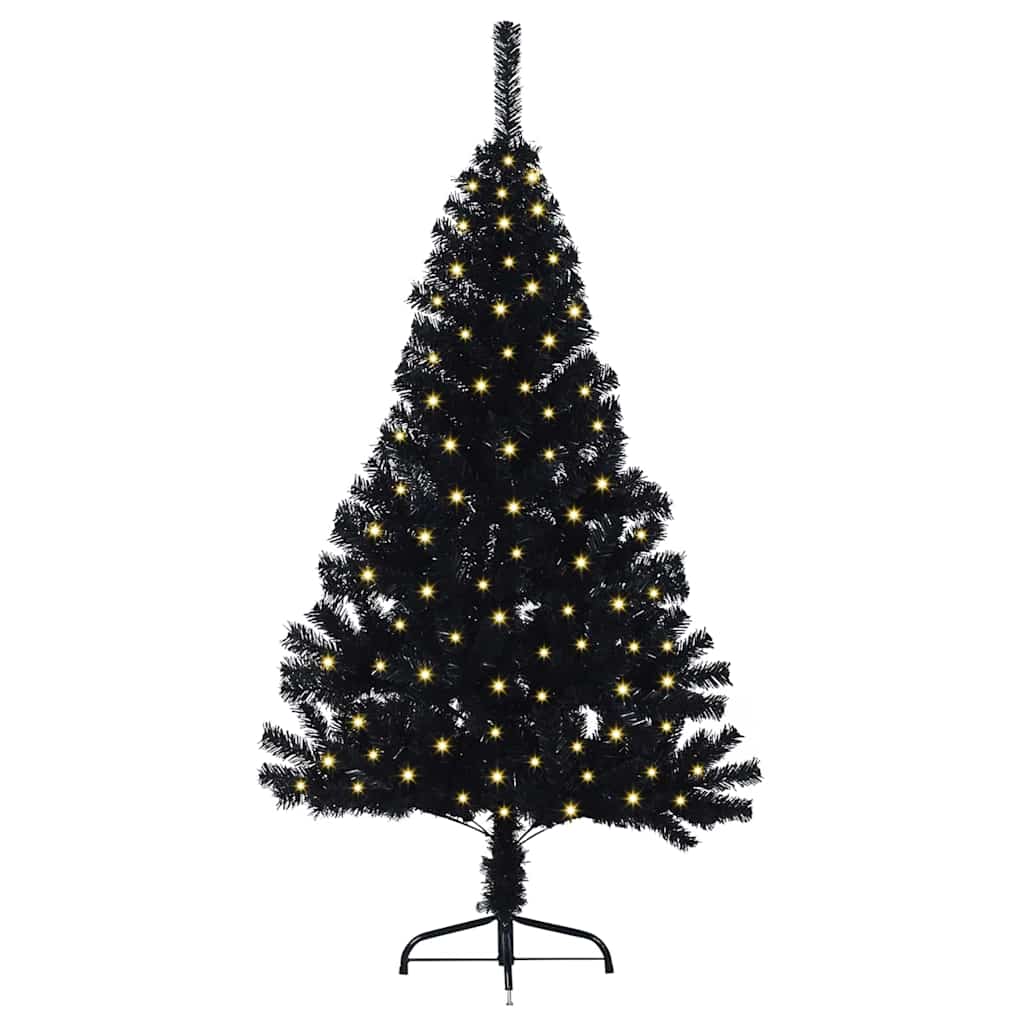 Umjetno predsvijetljeno božićno drvce Crna 120 cm PVC
