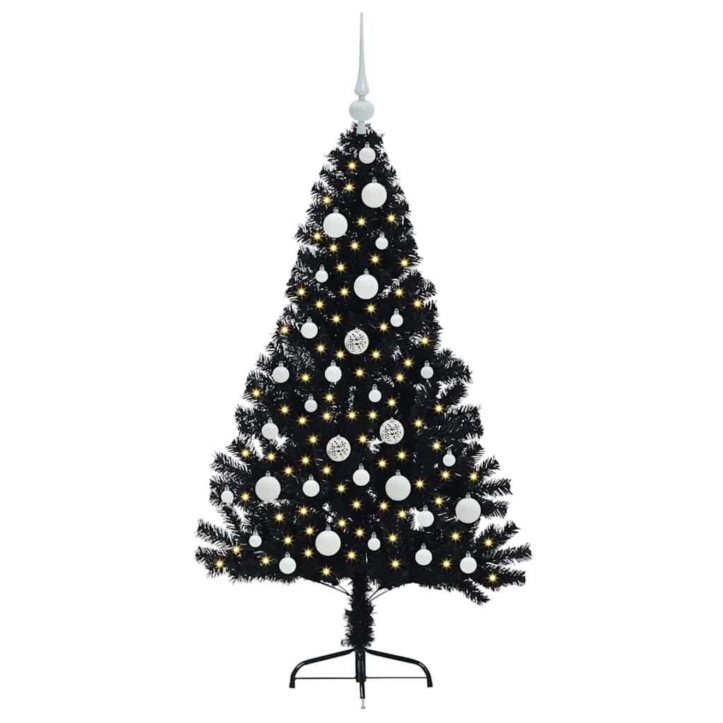 Umjetno predsvijetljeno božićno drvce Crna 120 cm PVC