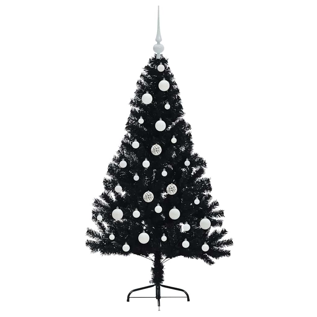 Umjetno predsvijetljeno božićno drvce Crna 120 cm PVC