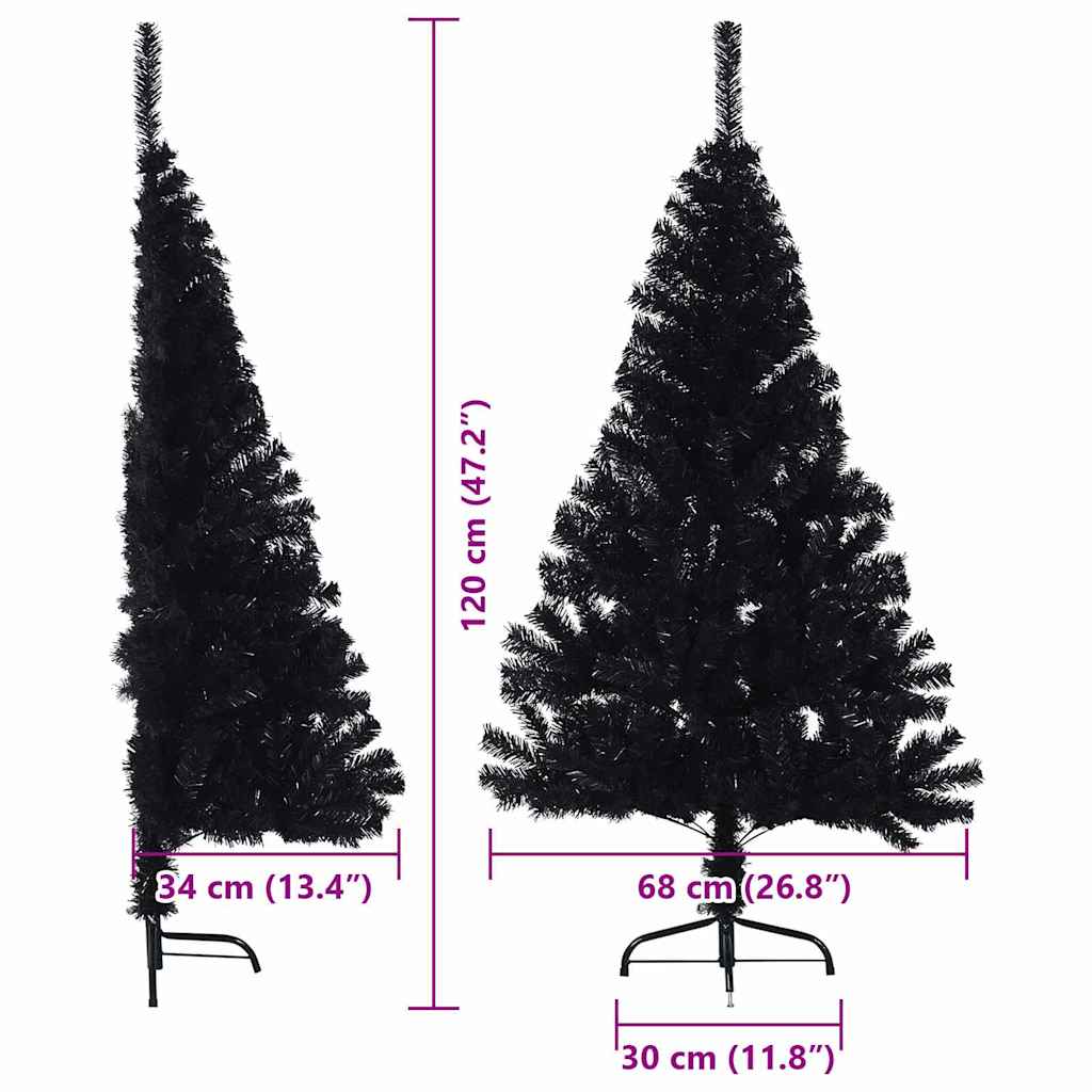 Umjetno predsvijetljeno božićno drvce Crna 120 cm PVC