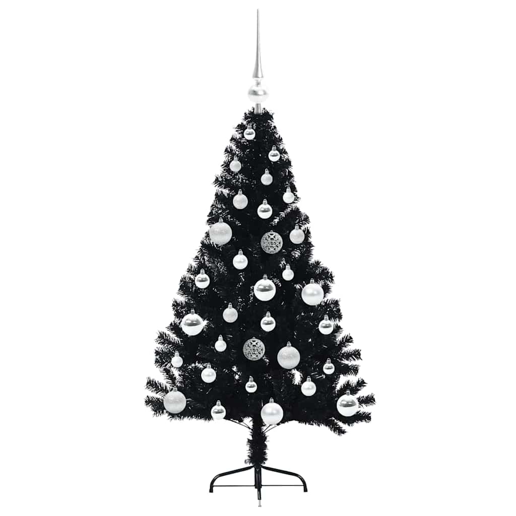 Umjetno predsvijetljeno božićno drvce Crna 120 cm PVC