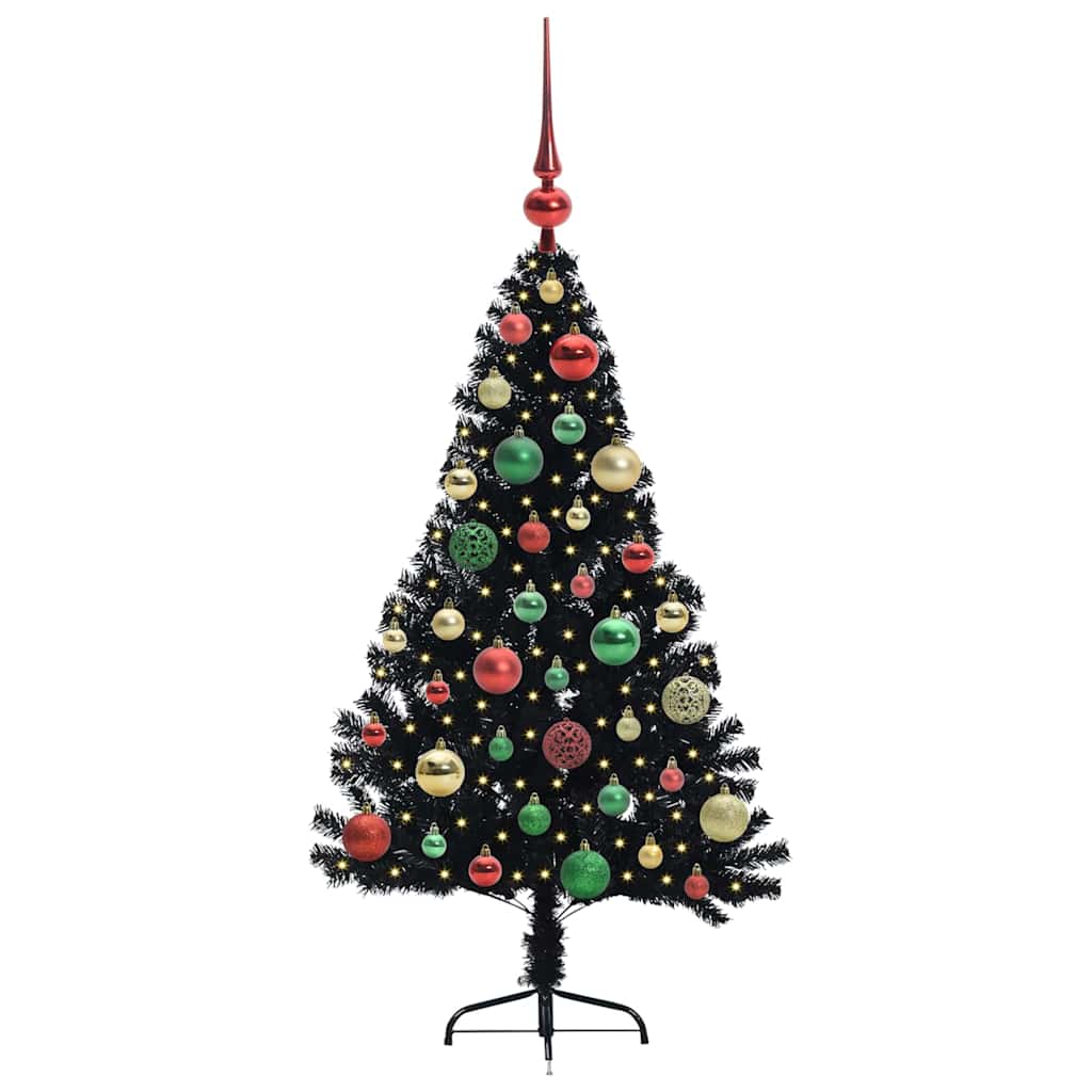 Umjetno predsvijetljeno božićno drvce Crna 120 cm PVC
