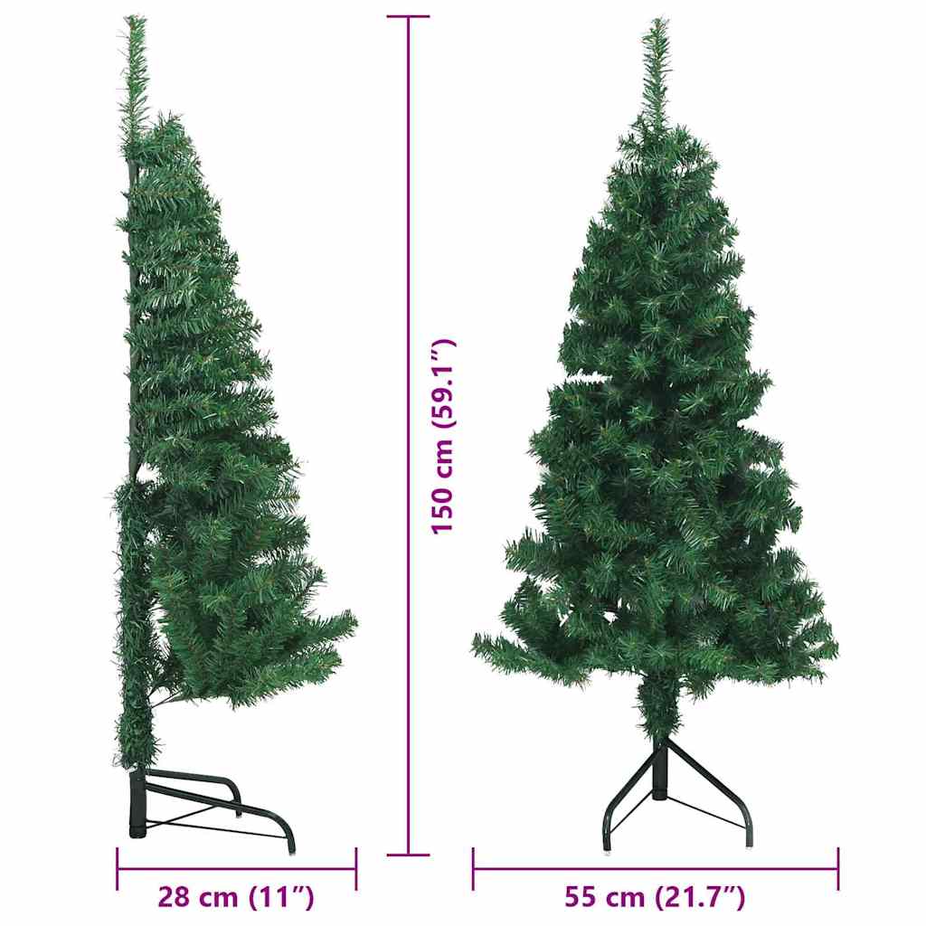 Korner Umjetno Božićno Drvo Zelena 150 cm PVC i metal