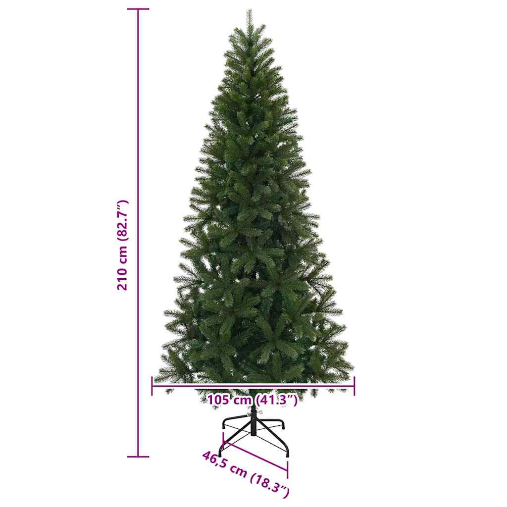 Umjetno božićno drvce s stalakom Zelena 210 cm PE i PVC