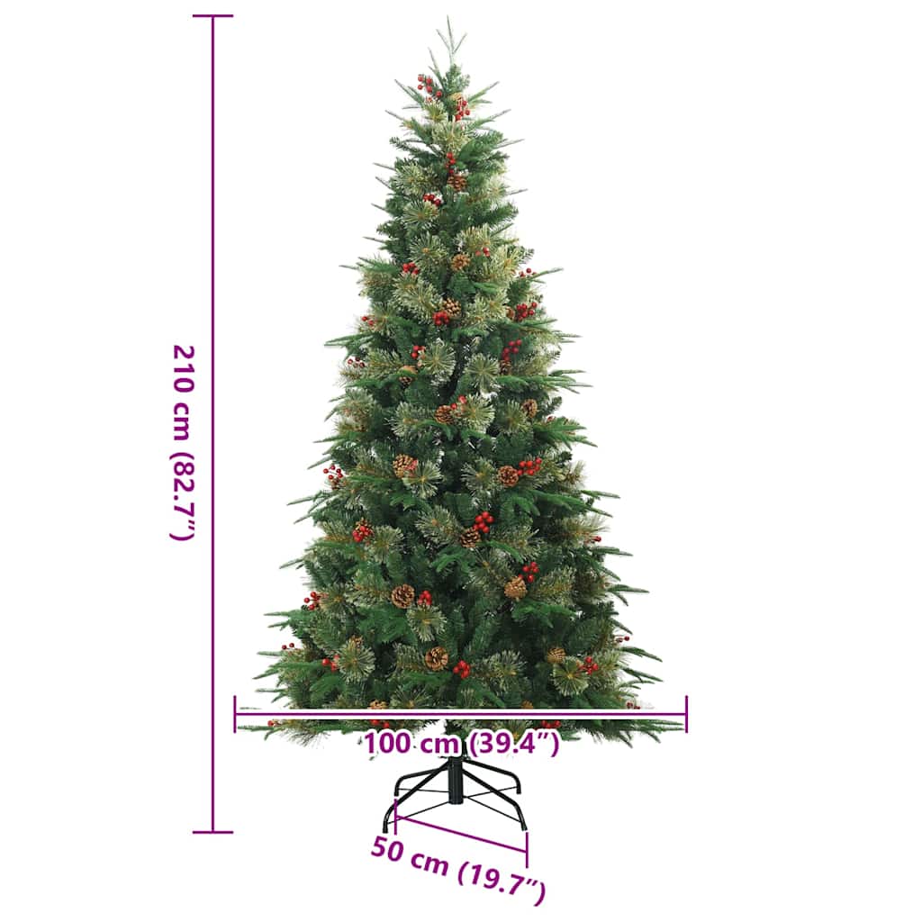 Umjetno božićno drvce s nogom s stalakom Zelena 210 cm PE i PVC