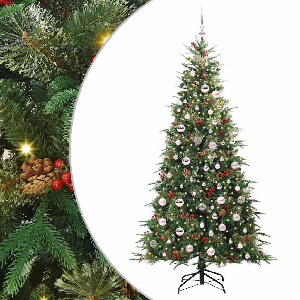 Umjetno božićno drvce s nogom s stalakom Zelena 210 cm PE i PVC