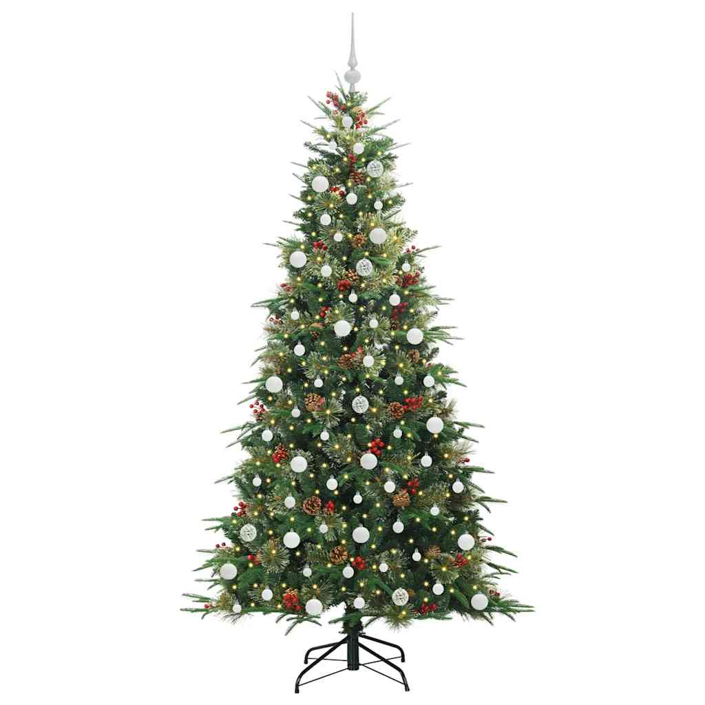 Umjetno božićno drvce s nogom s stalakom Zelena 210 cm PE i PVC