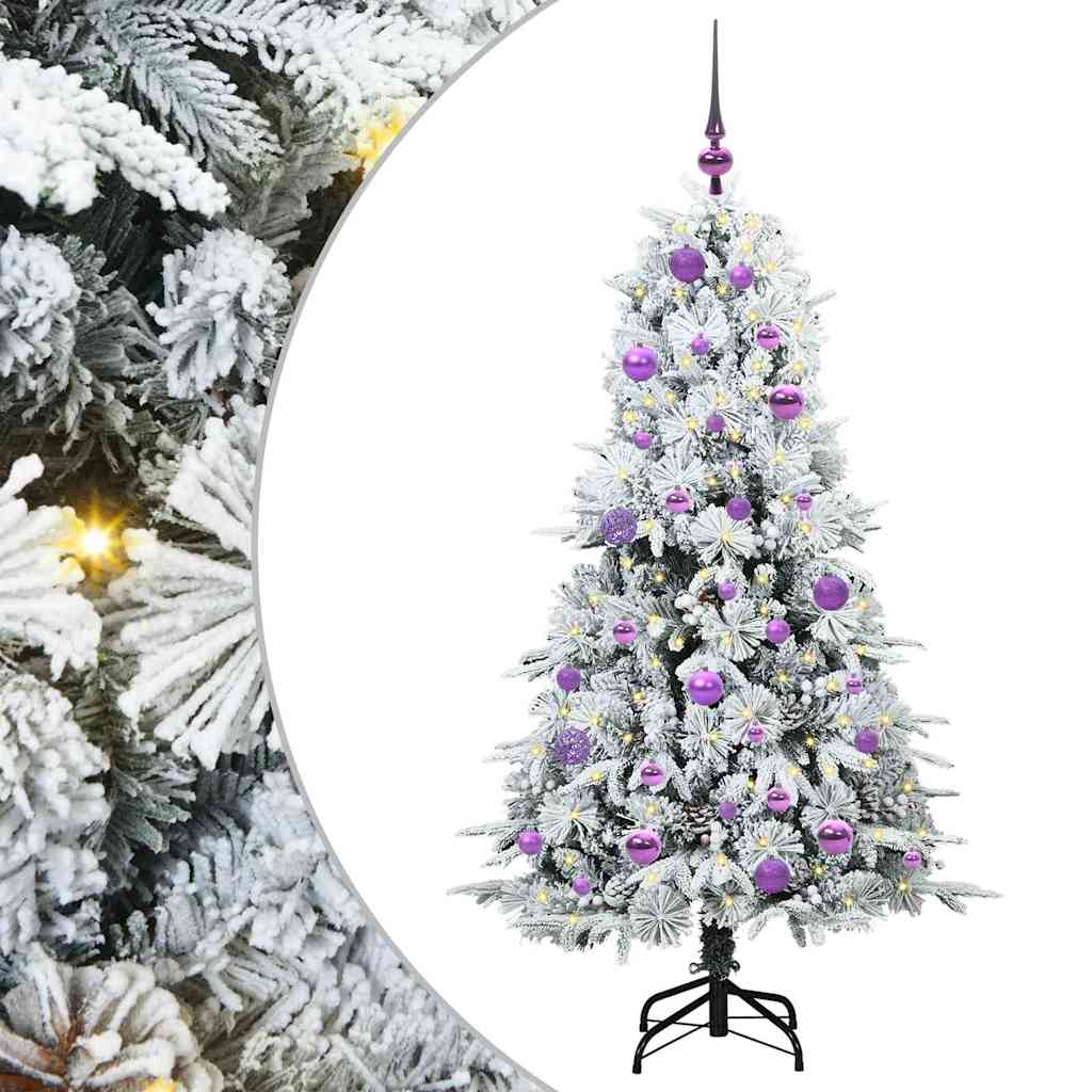 Umjetno božićno drvce s nogom s stalakom Bijelo 150 cm PE i PVC
