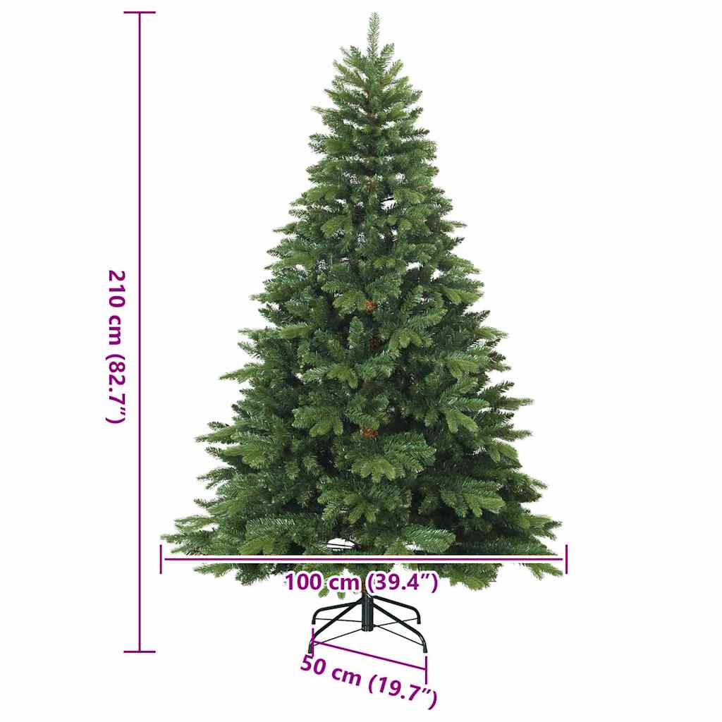 Umjetno božićno drvce s stalakom Zelena 210 cm PE i PVC
