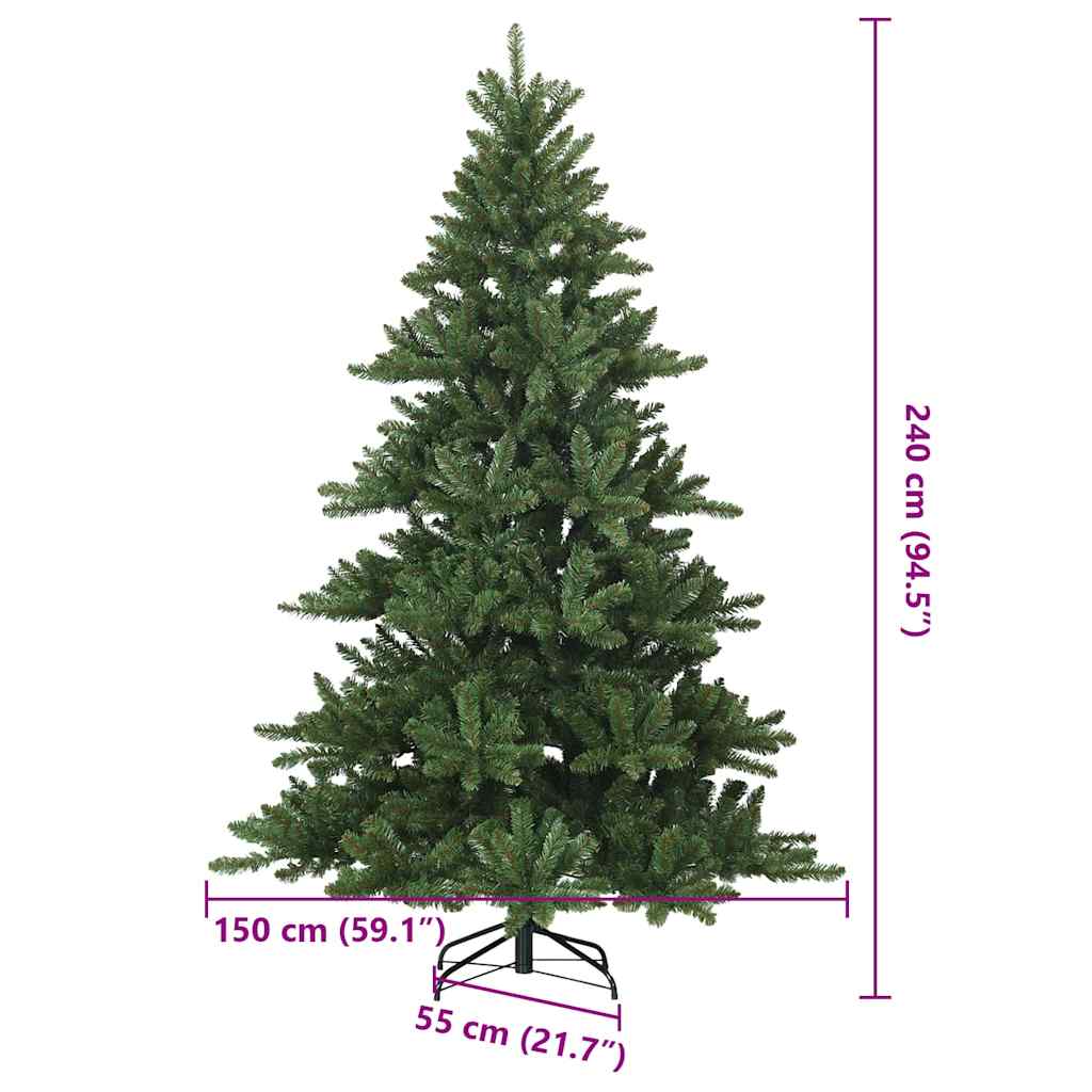 Umjetno božićno drvce s nogom Zelena 240 cm PVC i čelik