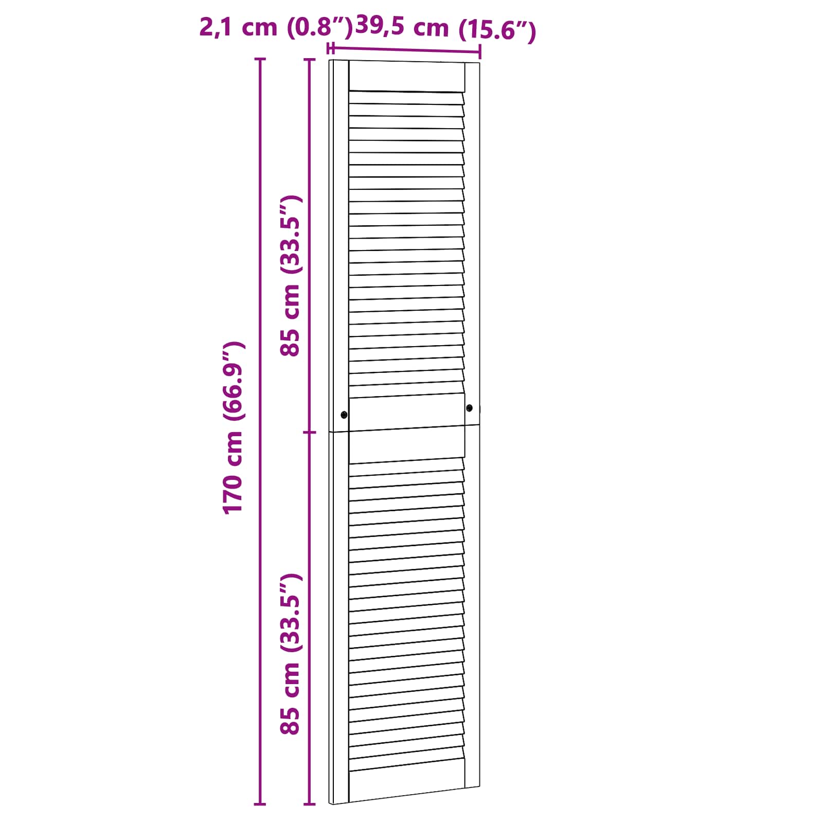 Ormarna vrata s vratima 2 pcs Prirodna 170 x 2,1 x 39,5 cm