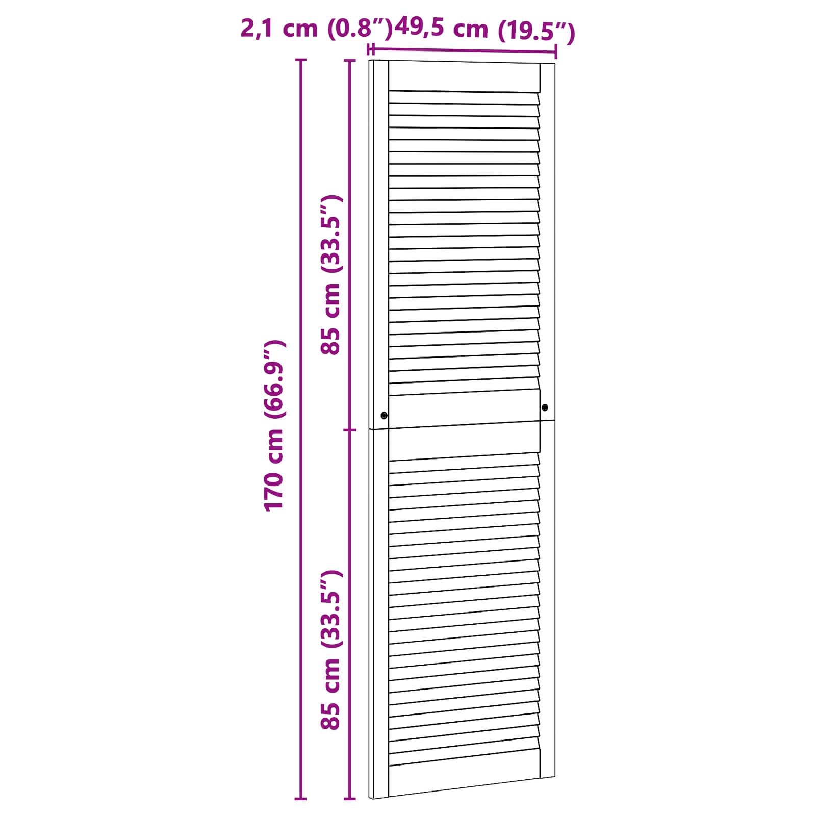 Ormarna vrata s vratima 2 pcs Prirodna 170 x 2,1 x 49,5 cm
