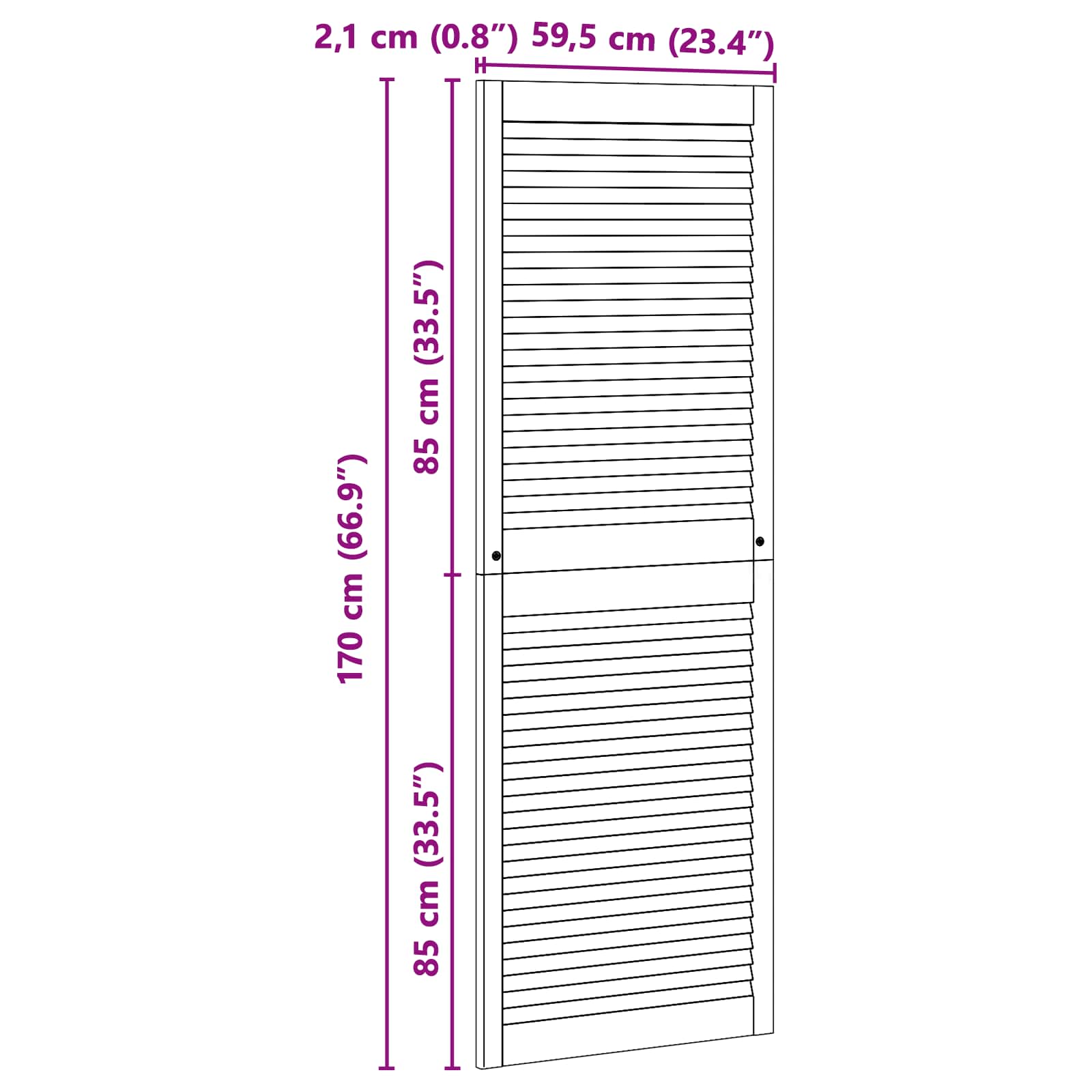 Ormarna vrata s vratima 2 pcs Prirodna 170 x 2,1 x 59,5 cm