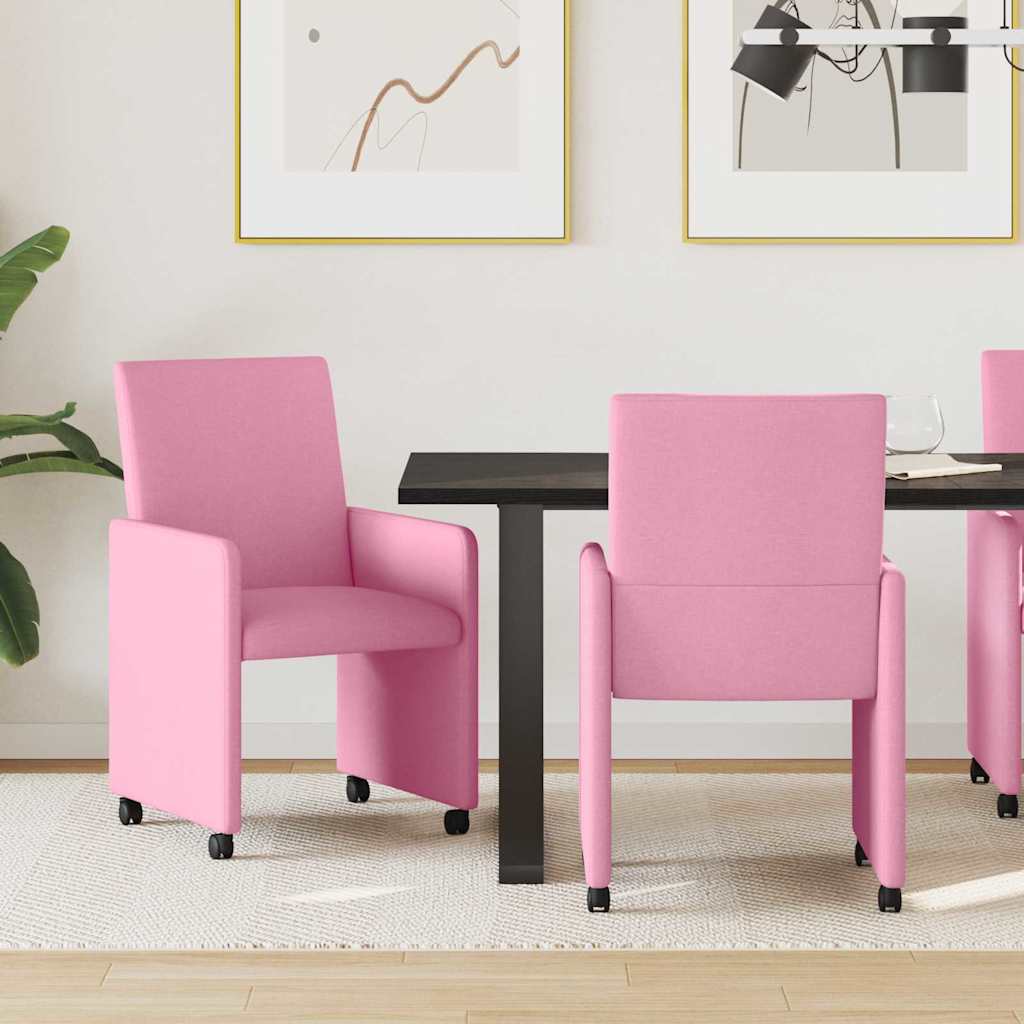 Blagovačke stolice s kotačima 2 pcs Ružičasta 57 x 66 x 94 cm