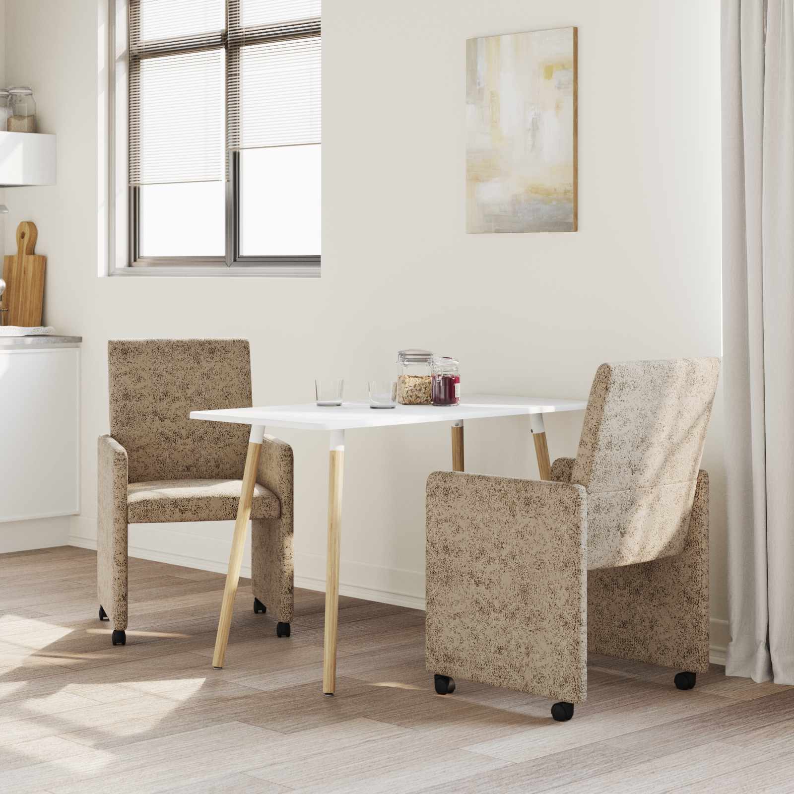 Blagovačke stolice s kotačima 2 pcs Svjetlosiva 57 x 66 x 94 cm