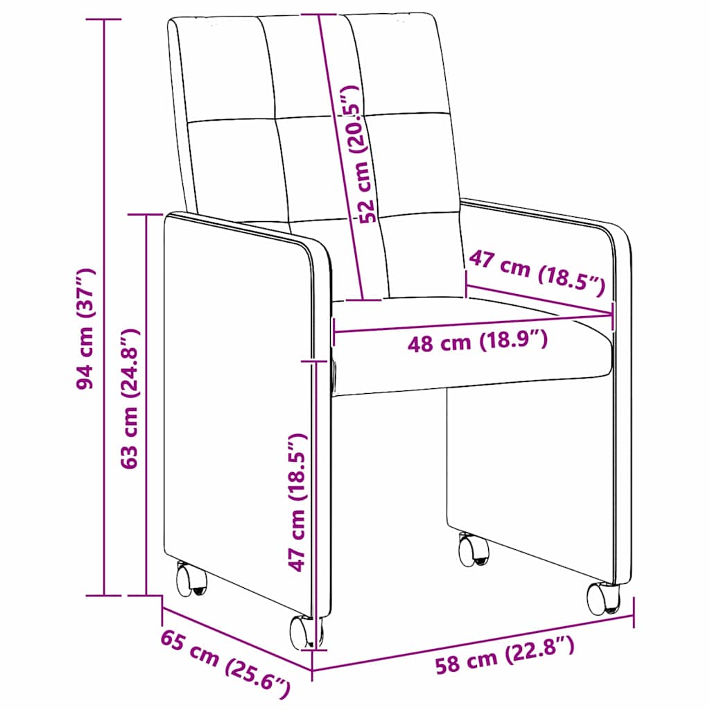 Blagovačke stolice s kotačima 2 pcs Svjetlosiva 58 x 65 x 94 cm