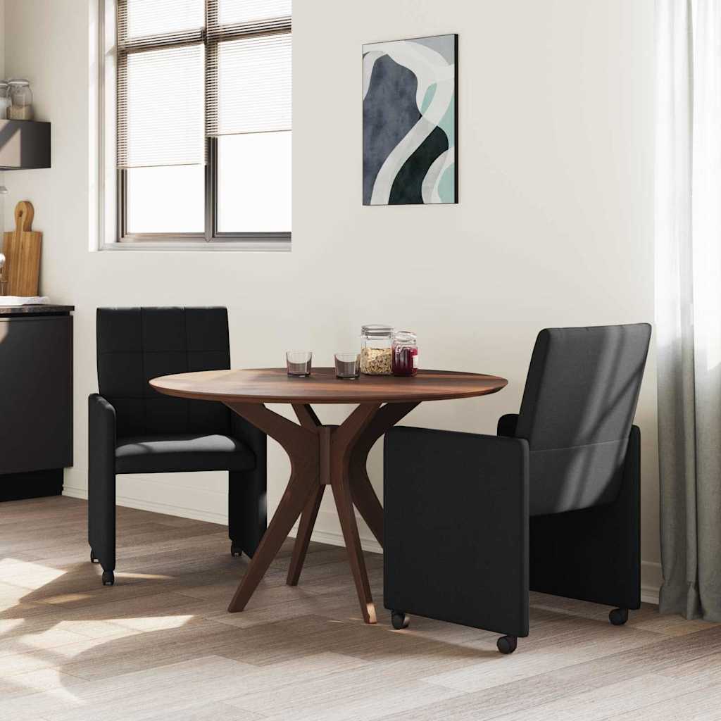 Blagovačke stolice s kotačima 2 pcs Crna 58 x 65 x 94 cm